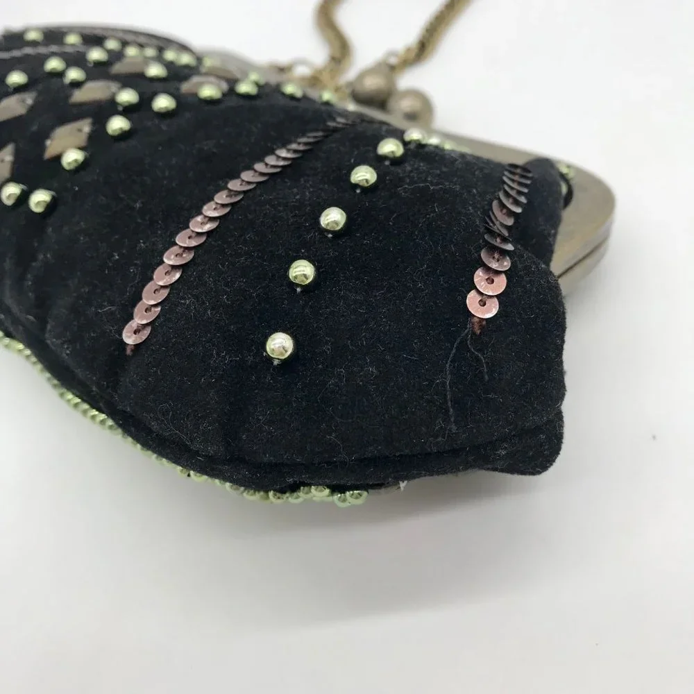 Chico's Vintage Beaded Suede Clutch_8